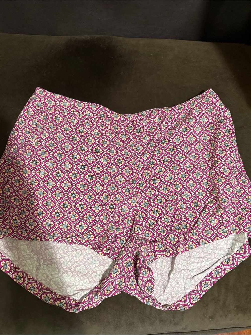 Old Navy Purple Floral Tile Print High-Waist Shorts